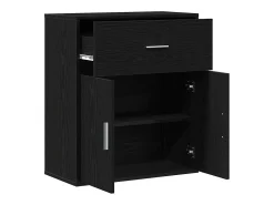 Aparador con cajón Roble negro 60 x 31 x 70 cm Madera de ingeniería