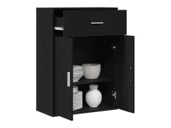Aparador con cajón Roble negro 79 x 38 x 80 cm Madera de ingeniería