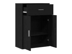 Aparador con cajón Roble negro 79 x 38 x 80 cm Madera de ingeniería