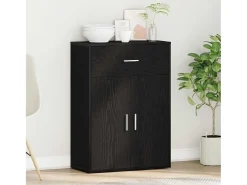 Aparador con cajón Roble negro 79 x 38 x 80 cm Madera de ingeniería