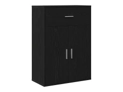 Aparador con cajón Roble negro 79 x 38 x 80 cm Madera de ingeniería
