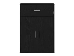 Aparador con cajón Roble negro 79 x 38 x 80 cm Madera de ingeniería