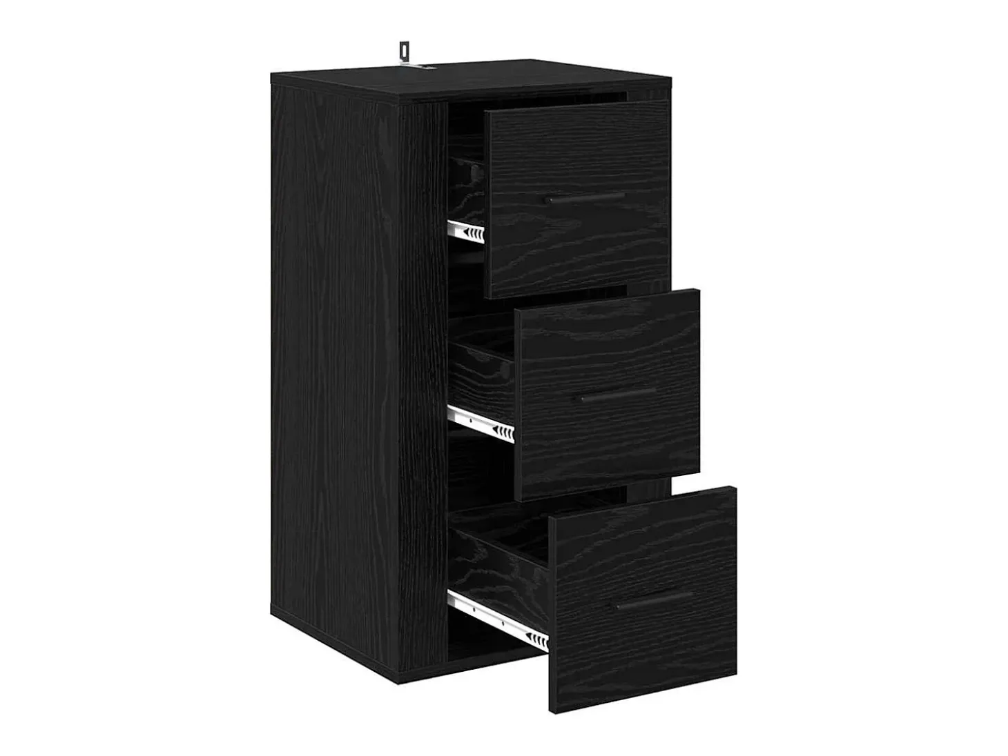 Aparador con cajón Roble negro 40 x 33 x 70 cm Madera de ingeniería