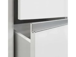 Aparador con cajonera Magic de 3 puertas y 3 cajones blanco brillo 200x40x85 cm