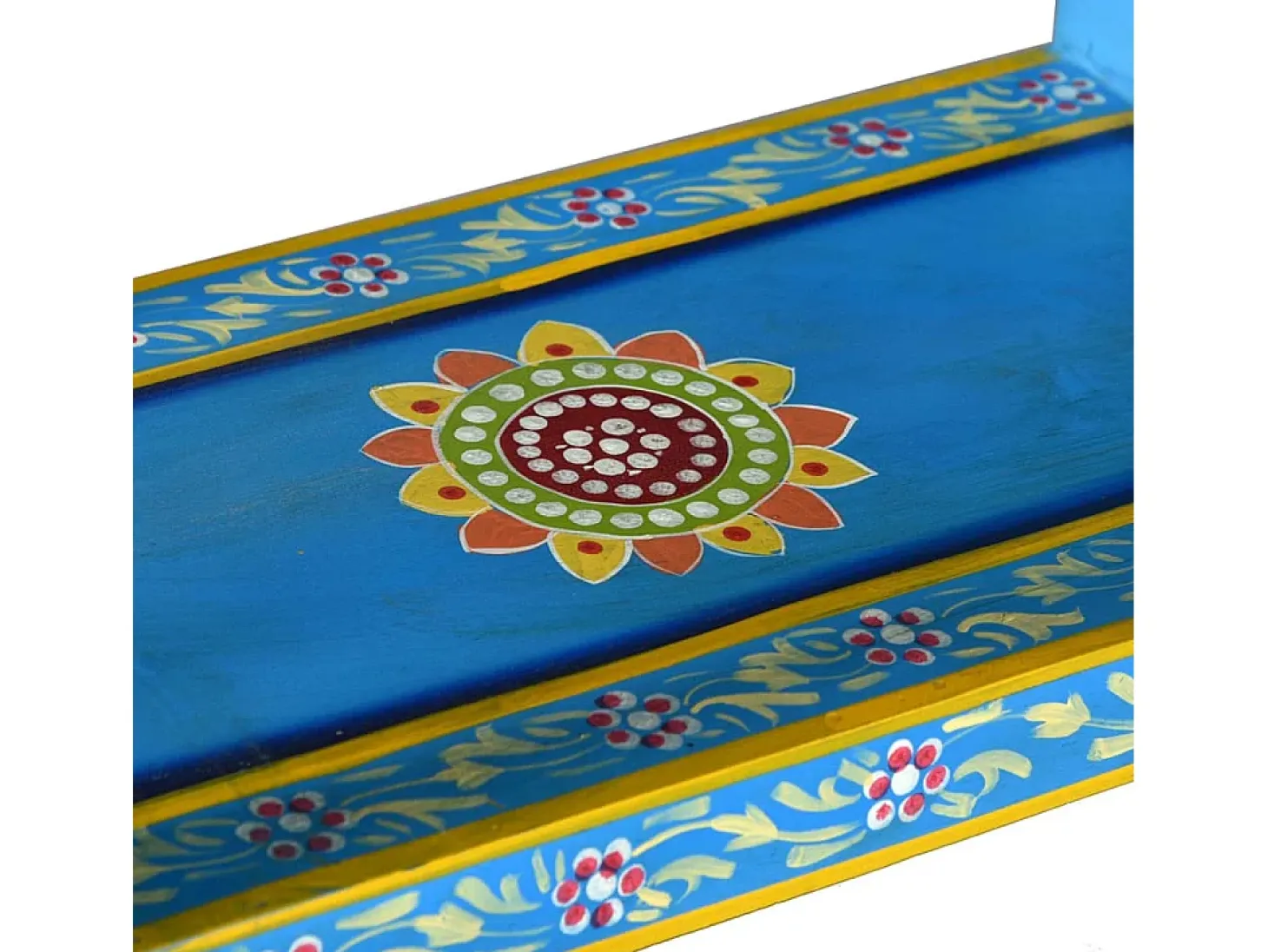 Aparador con cajones madera de mango turquesa pintado a mano