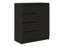Aparador con cajones roble negro 71x35x84 cm madera de ingeniería