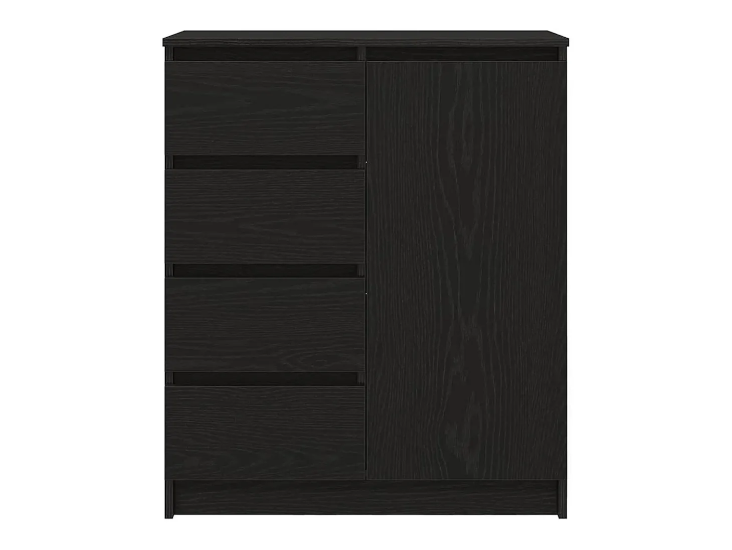 Aparador con cajones roble negro 71x35x84 cm madera de ingeniería