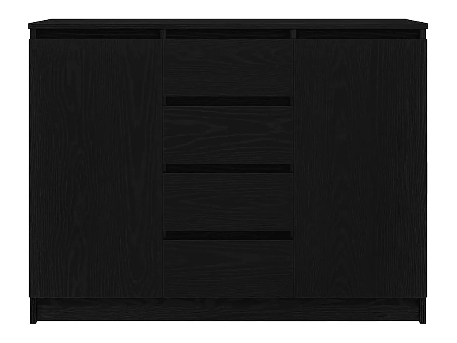 Aparador con cajones roble negro 100,5x35x76 cm madera de ingeniería