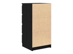 Aparador con cajones roble negro 37,5x35x99cm madera ingeniería