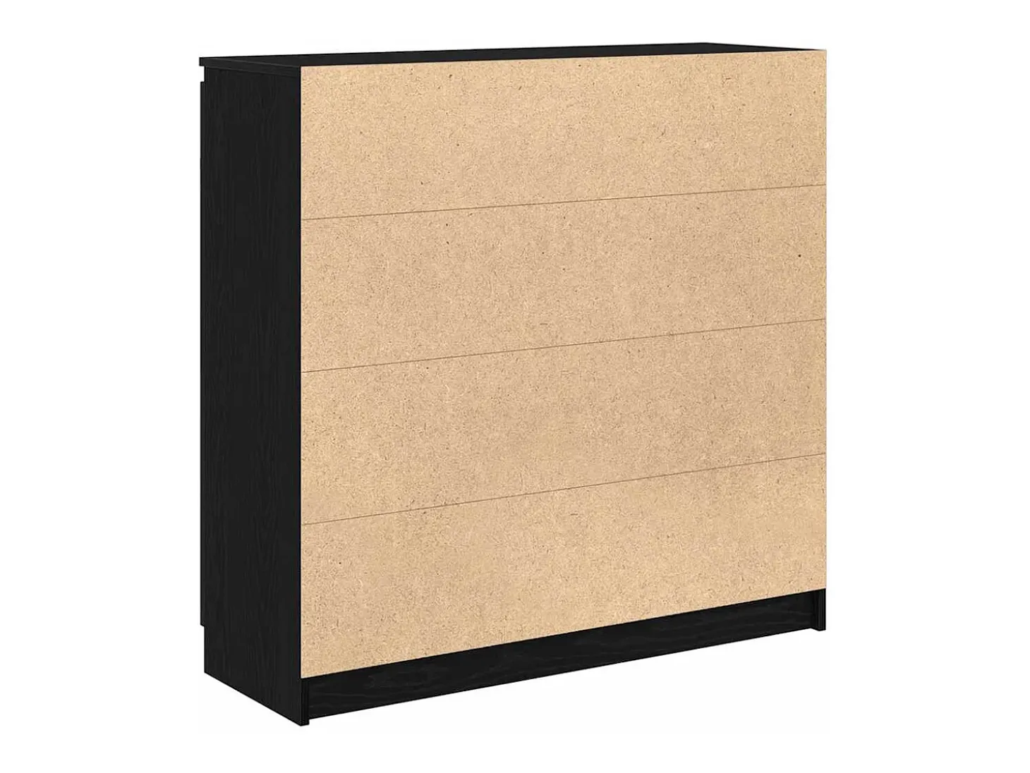 Aparador con cajones roble negro 100,5x35x98,5 cm madera de ingeniería