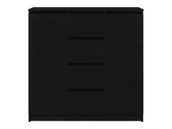 Aparador con cajones roble negro 100,5x35x98,5 cm madera de ingeniería