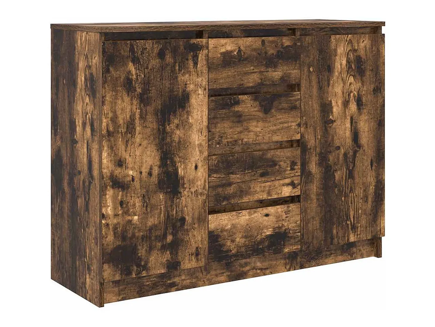 Aparador con cajones roble ahumado 100,5x35x76 cm