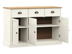 Aparador con cajones VIGO madera maciza pino blanco 113x40x75cm