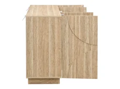 Aparador con estantes, mueble con hamaca, acabado en madera natural, 160 cm de largo x 40 cm de ancho x 80 cm de alto