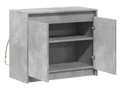 Aparador con LED gris hormigón 72x34x61 cm madera de ingeniería