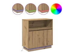 Aparador con LED Roble Artesano 71x34,5x75 cm Madera de ingeniería