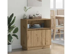 Aparador con LED Roble Artesano 71x34,5x75 cm Madera de ingeniería