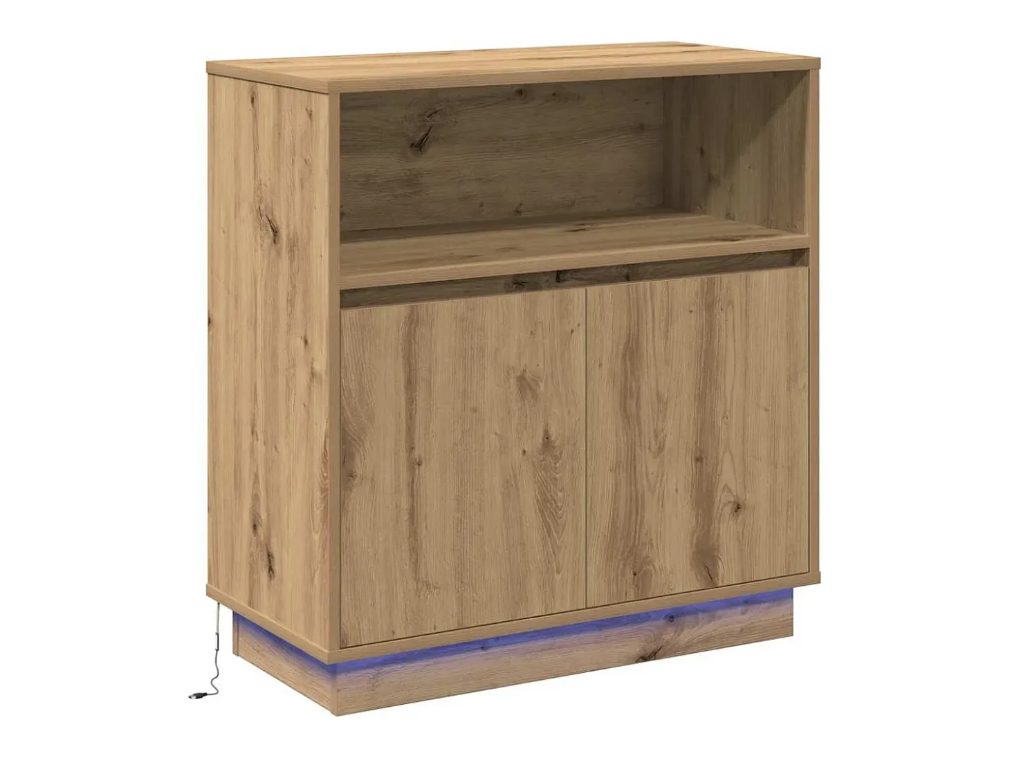 Aparador con LED Roble Artesano 71x34,5x75 cm Madera de ingeniería