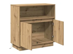 Aparador con LED Roble Artesano 71x34,5x75 cm Madera de ingeniería