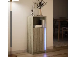 Aparador con LED roble Sonoma 42,5x34x100 cm madera de ingeniería