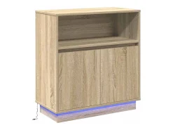 Aparador con LED Roble Sonoma 71x34,5x75 cm Madera reconstituida