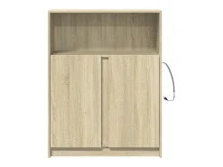 Aparador con LED roble Sonoma 77x34x100 cm madera de ingeniería