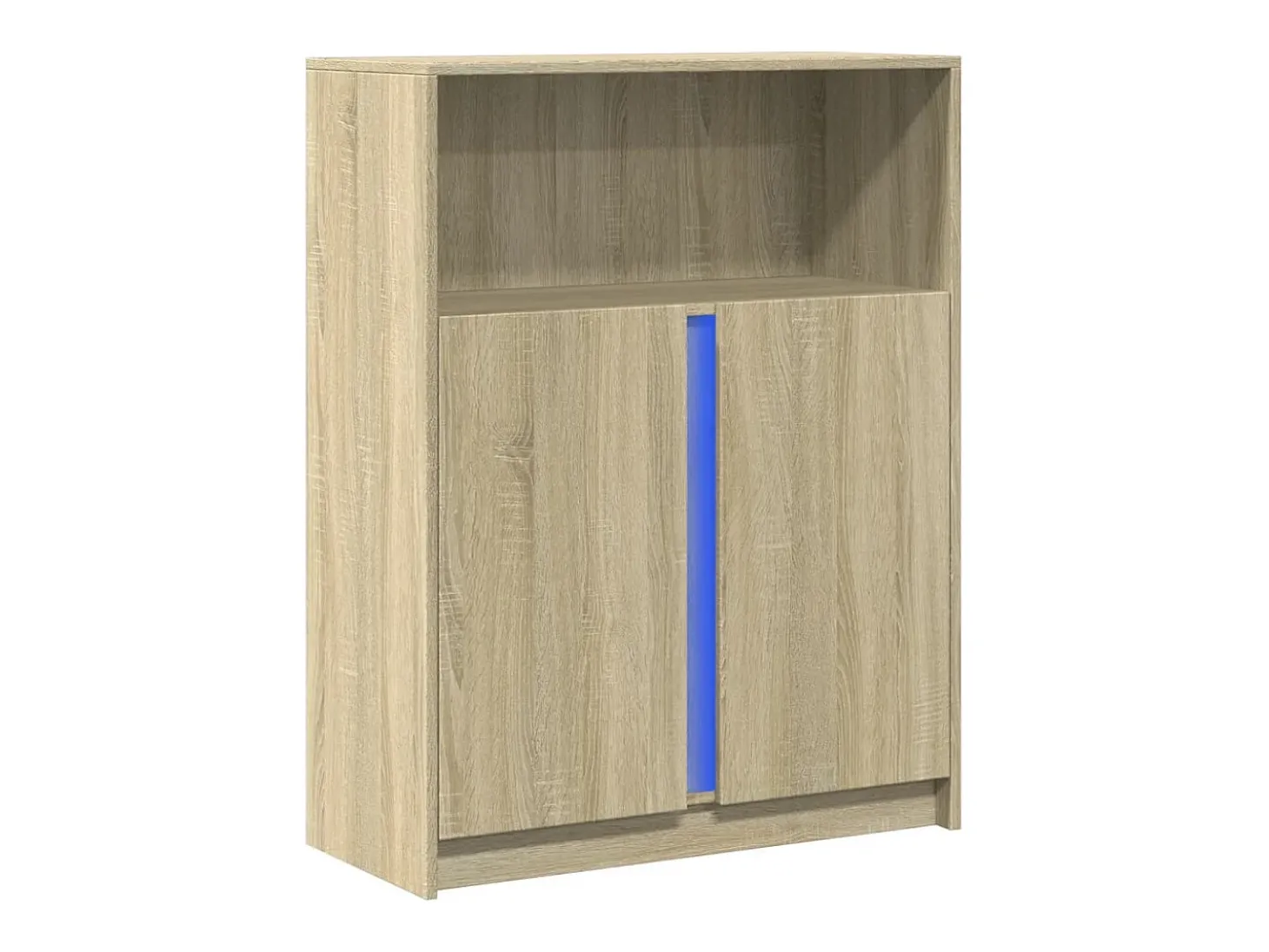 Aparador con LED roble Sonoma 77x34x100 cm madera de ingeniería