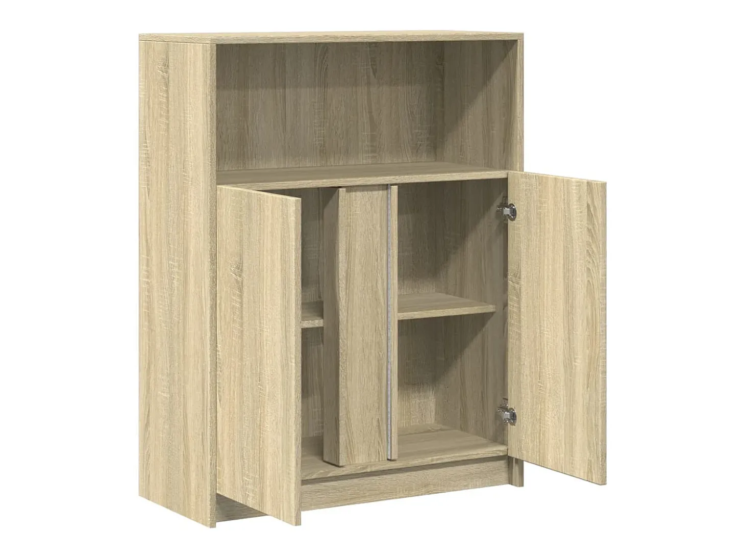 Aparador con LED roble Sonoma 77x34x100 cm madera de ingeniería