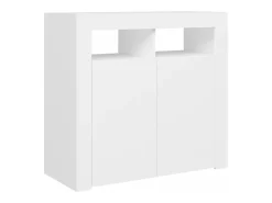 Aparador con luces LED blanco 80x35x75 cm