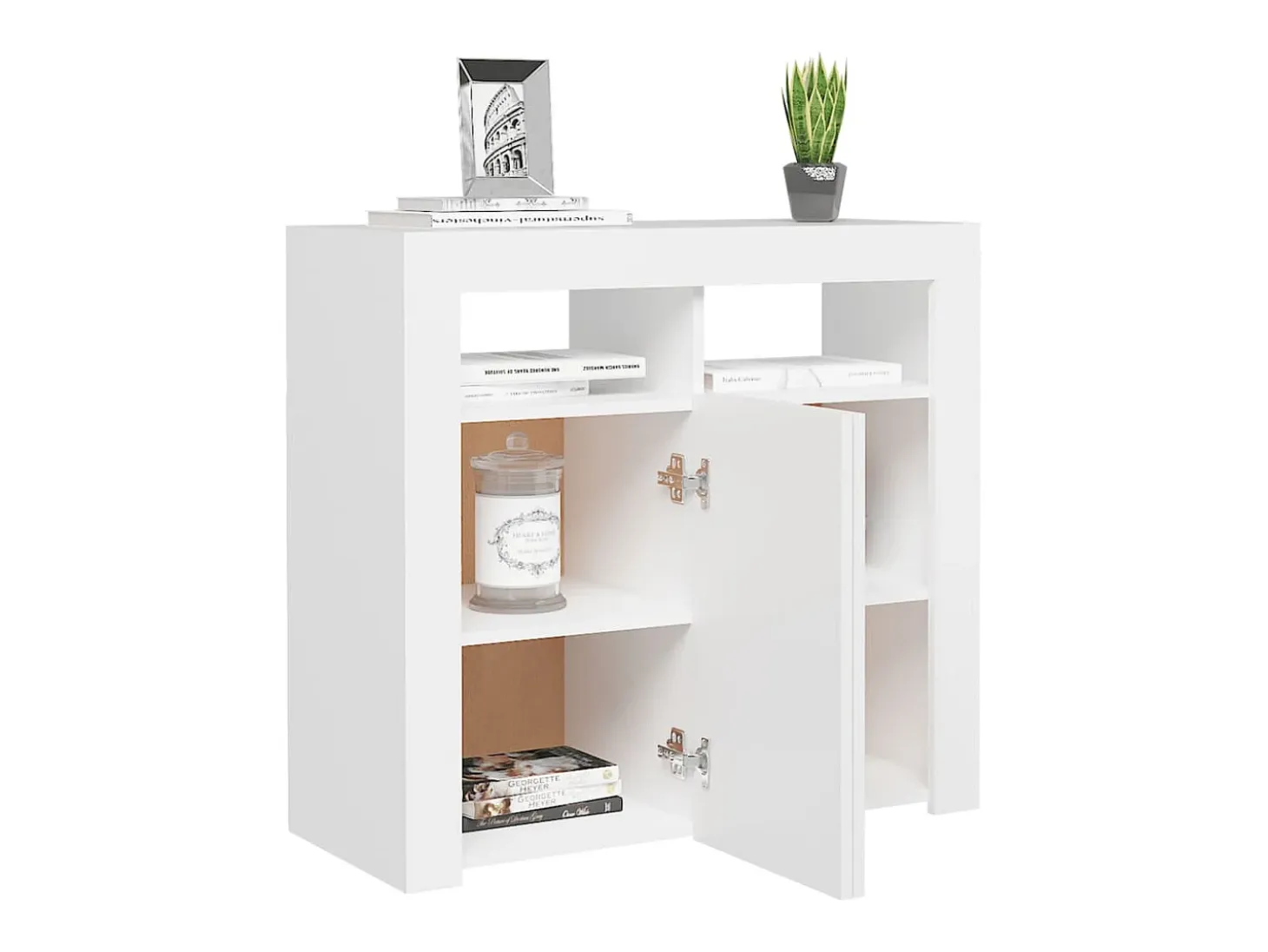 Aparador con luces LED blanco 80x35x75 cm