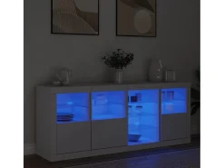 Aparador con luces LED blanco 164x37x67 cm ES489611