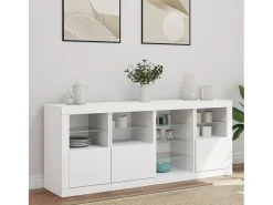 Aparador con luces LED blanco 164x37x67 cm ES489611