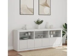 Aparador con luces LED blanco 181,5x37x67 cm ES585860