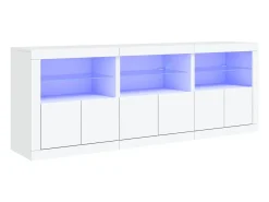 Aparador con luces LED blanco 181,5x37x67 cm ES585860