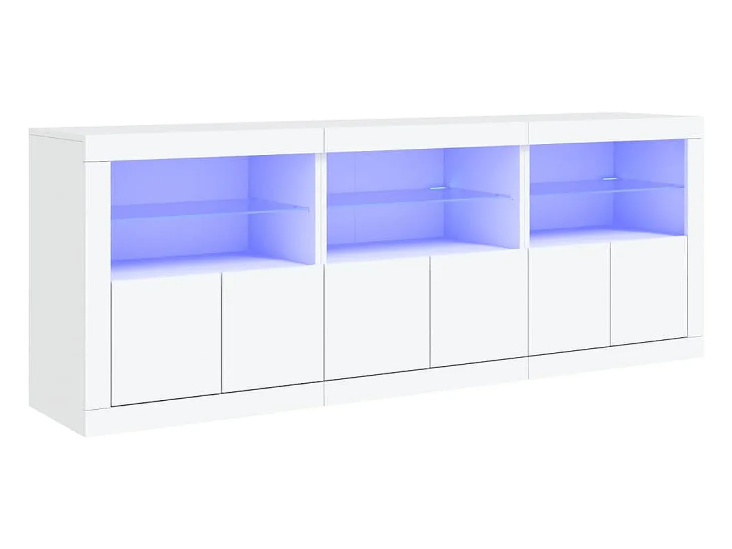 Aparador con luces LED blanco 181,5x37x67 cm ES585860