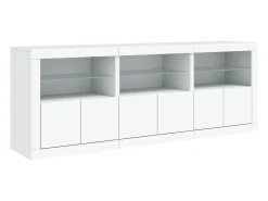 Aparador con luces LED blanco 181,5x37x67 cm ES585860