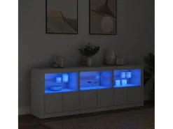 Aparador con luces LED blanco 181,5x37x67 cm ES585860