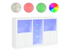 Aparador con luces LED blanco 162x37x100 cm