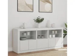 Aparador con luces LED blanco 162x37x67 cm ES552274