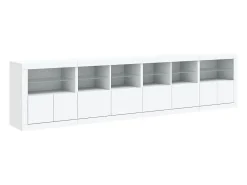 Aparador con luces LED blancas 283x37x67 cm