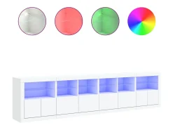 Aparador con luces LED blancas 283x37x67 cm