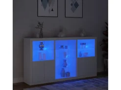 Aparador con luces LED blanco 181,5x37x100 cm ES538671