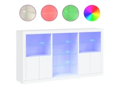 Aparador con luces LED blanco 181,5x37x100 cm ES538671