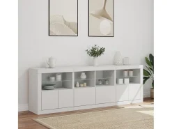 Aparador con luces LED blanco 202x37x67 cm