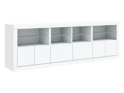 Aparador con luces LED blanco 202x37x67 cm