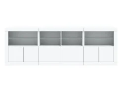 Aparador con luces LED blanco 202x37x67 cm