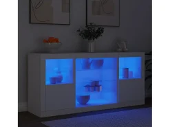 Aparador con luces LED blanco 142,5x37x67 cm ES463332
