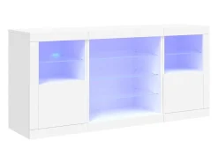 Aparador con luces LED blanco 142,5x37x67 cm ES463332