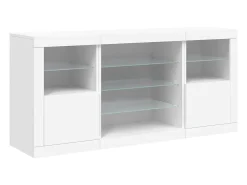 Aparador con luces LED blanco 142,5x37x67 cm ES463332