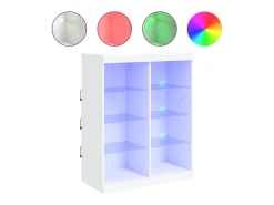 Aparador con luces LED blanco 81x37x100 cm ES728746